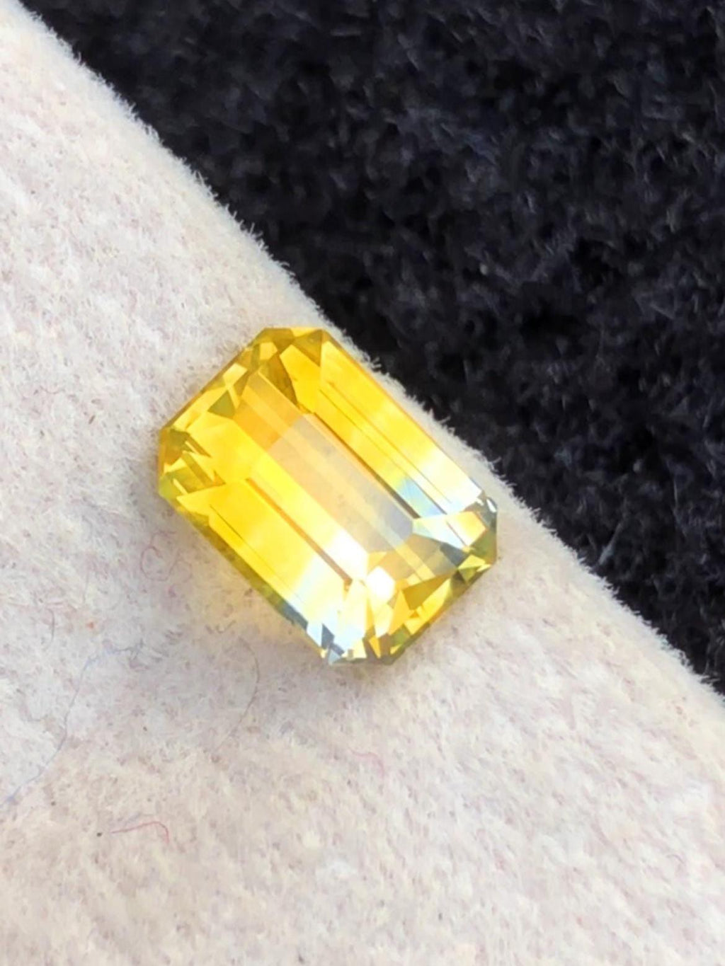 Yellow Sapphire 1.07 ct Emerald Octagonal Cut Madagascar With Certificate