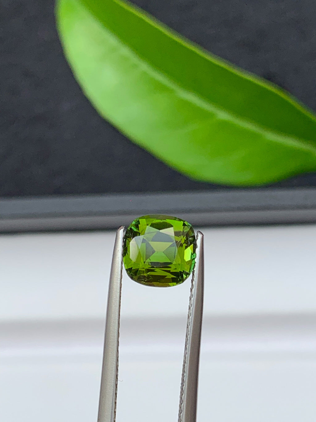 Cushion Cut Green Tourmaline Gemstone: 1.65 Carat, Jaba Mine