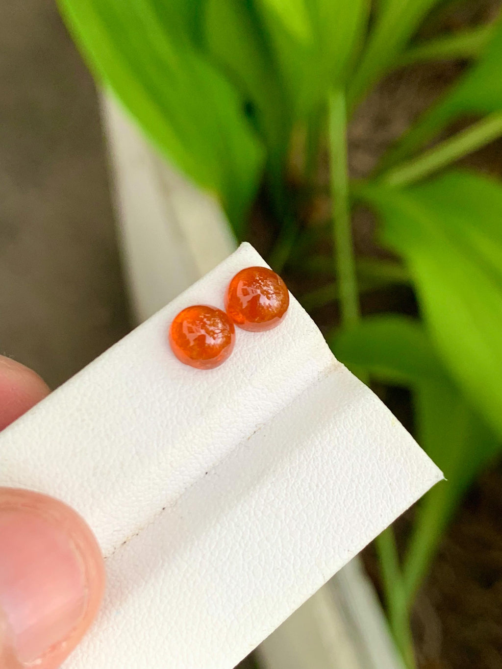 Mandarin Garnet Cabochon Pair: 4.69 Carat Orange Spessartite Gems