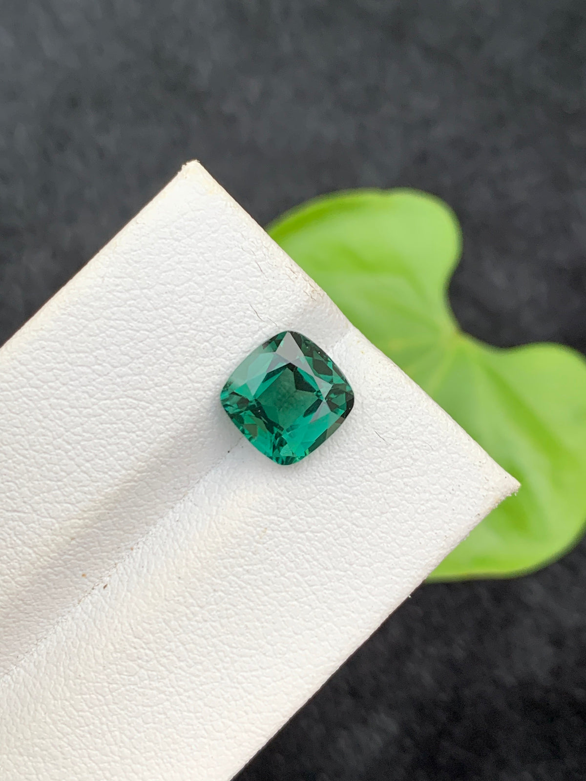Bluish Green Tourmaline Loose Gemstone: Cushion Cut, 2.45 CT