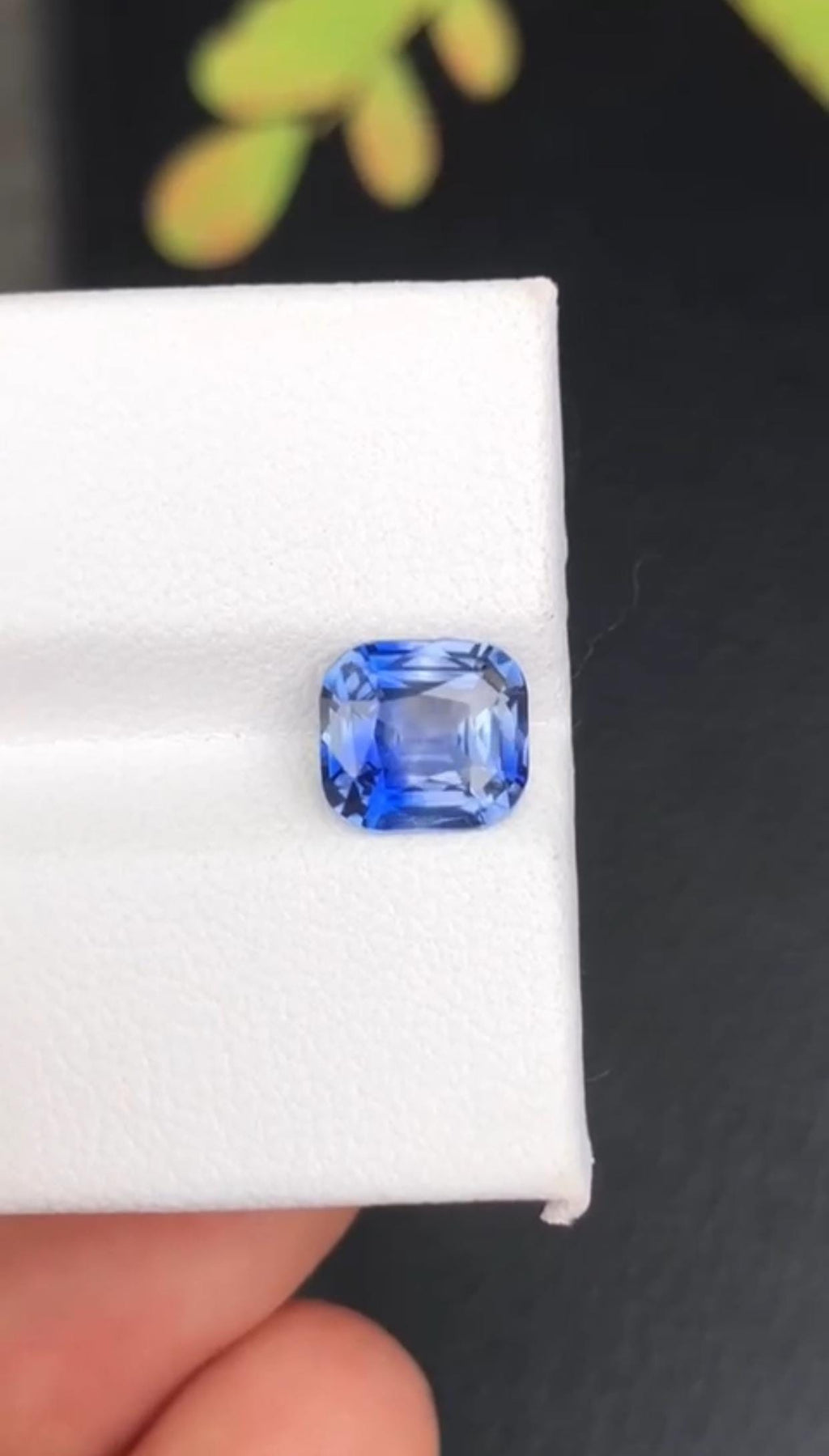 2.5 CT Cushion Cut Blue Sapphire Gemstone: Ring Stone