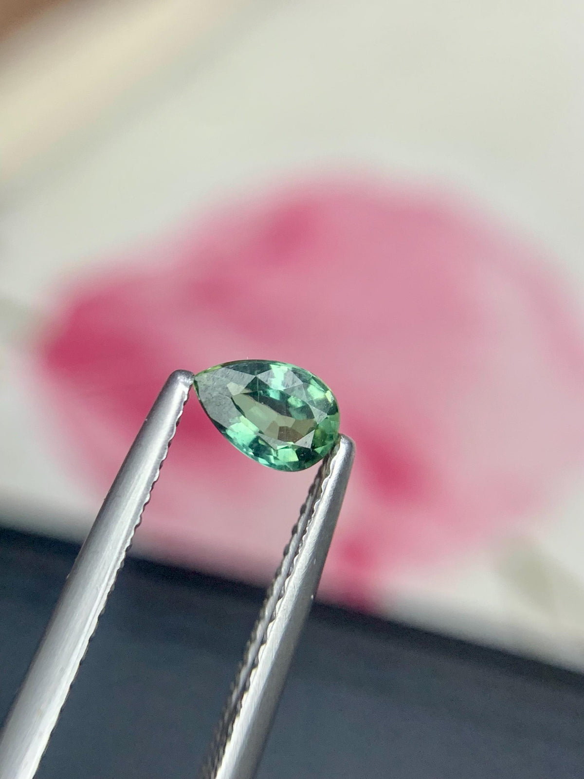 Mint Green Pear Sapphire: 0.50 CT Faceted Loose Gemstone