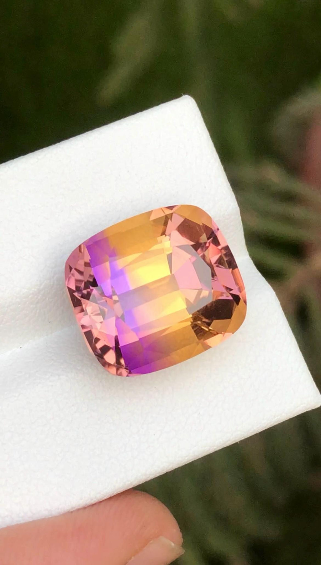 Bi-Color Ametrine 14.40 Ct Cushion Cut – Gemstone from Brazil