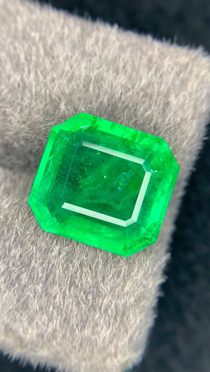 Natural Zambia Emerald Gemstone: Emerald Cut, 6.65 CT (Loose)