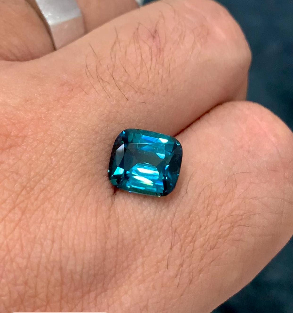Ink Blue Tourmaline 3.35ct Cushion Cut – Fine Afghan Gem
