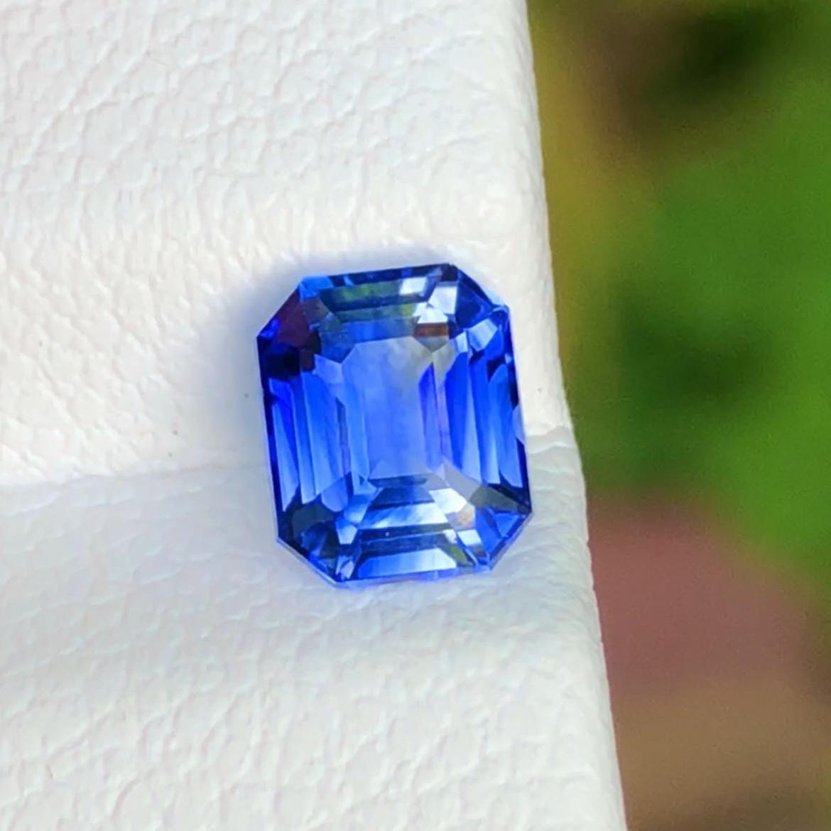 Royal Blue Sapphire 1.21ct Emerald Cut Gemstone – Madagascar