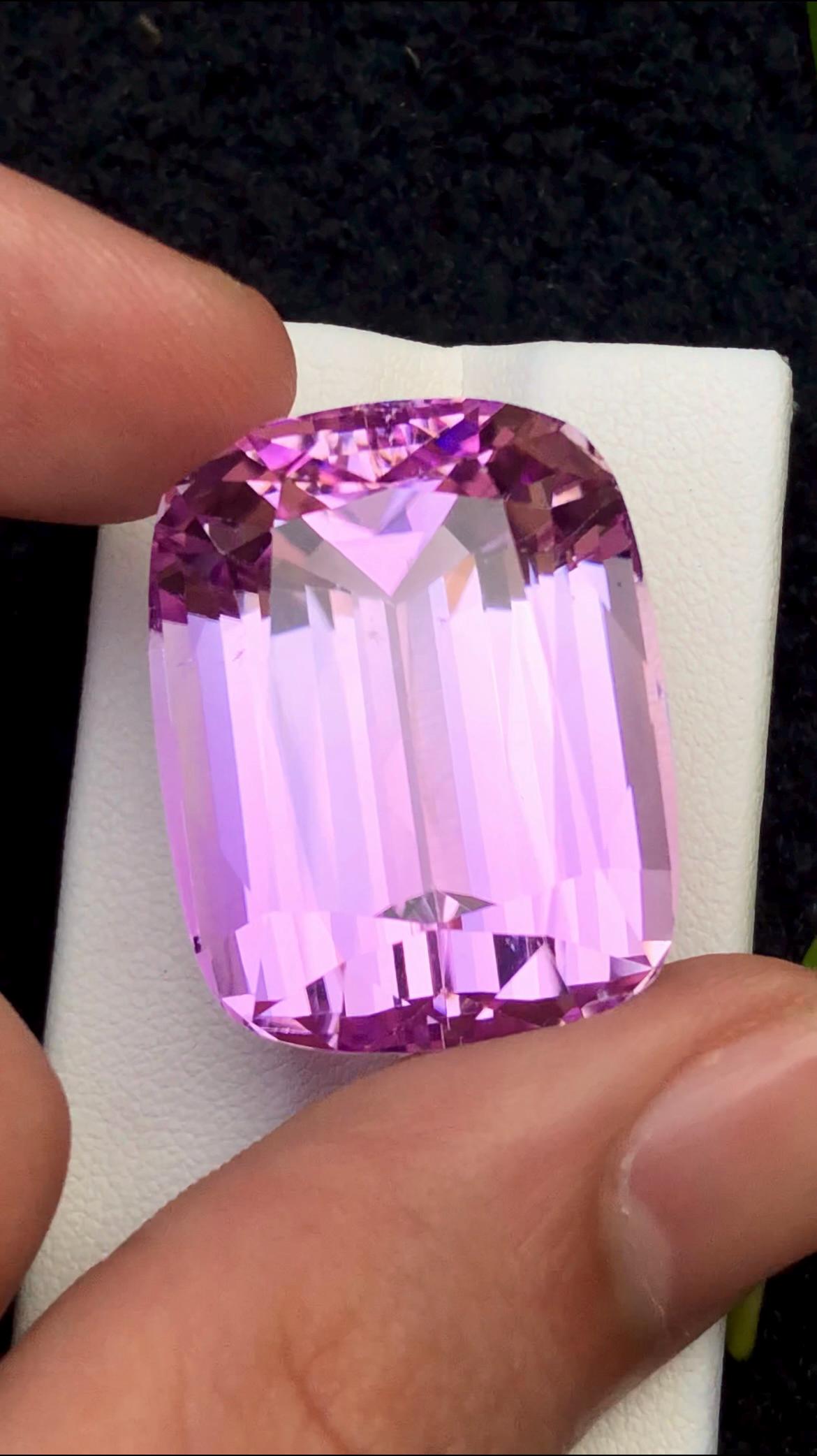 Natural Pink Kunzite Cushion Cut Gemstone – 87 Carats from Afghanistan