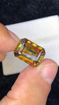 11.60 CT Full Fire Sphene Loose Gemstone: Cushion Cut Titanite Stone