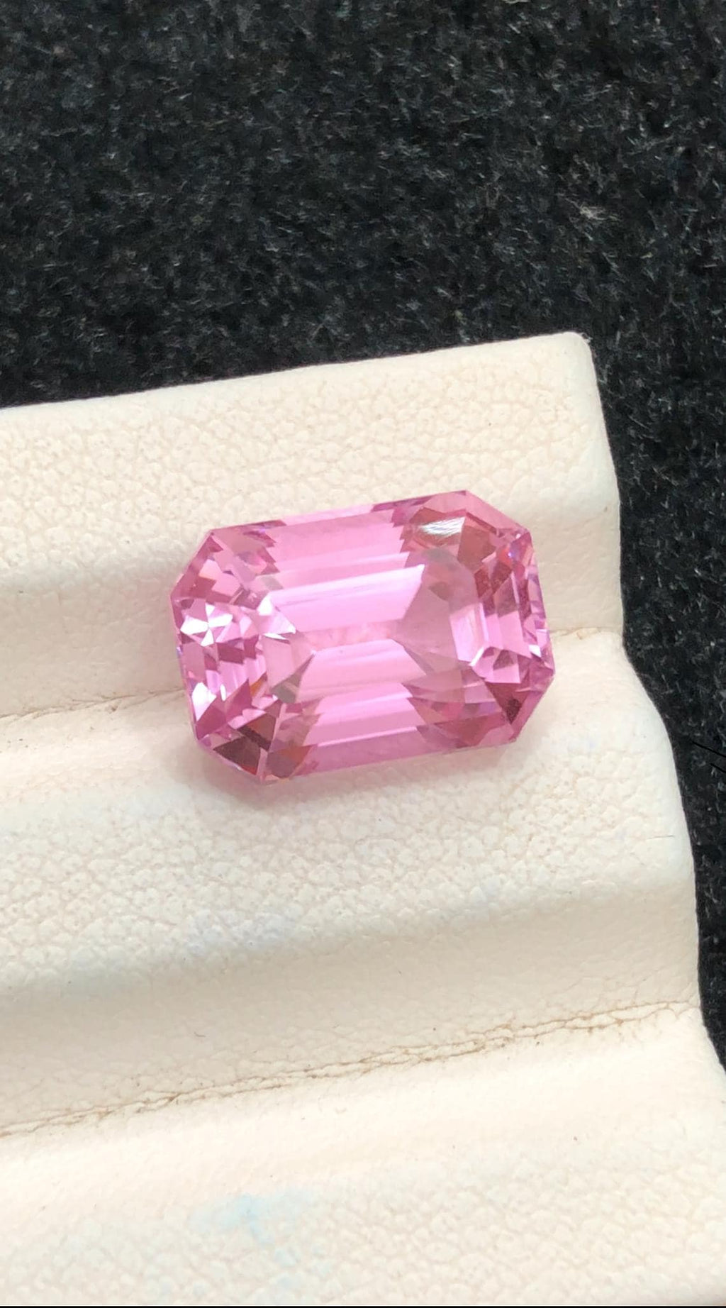 Pink Kunzite 7.55ct Emerald Cut Gemstone from Afghanistan – Elegant Pink Collector’s Gem