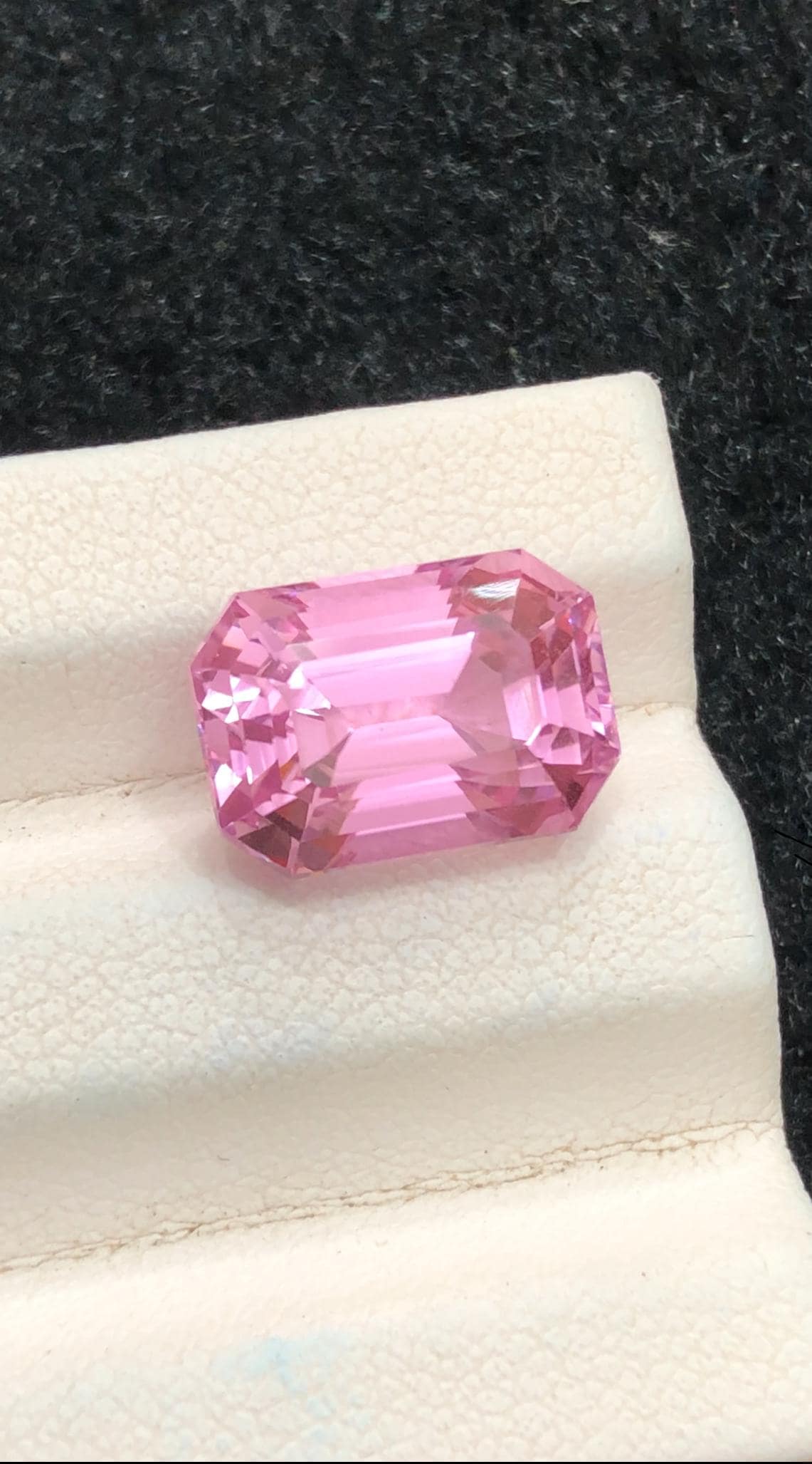 Pink Kunzite 7.55ct Emerald Cut Gemstone from Afghanistan – Elegant Pink Collector’s Gem