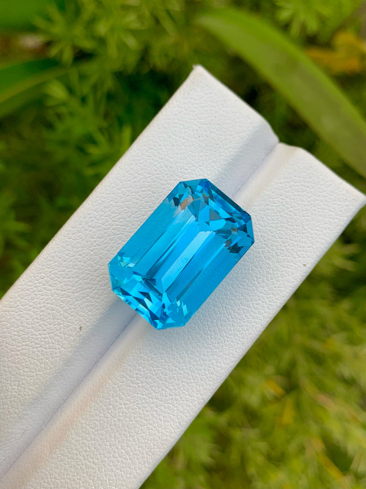 Emerald Cut Swiss Blue Topaz Gemstone: December Birthstone, 34.20 CT