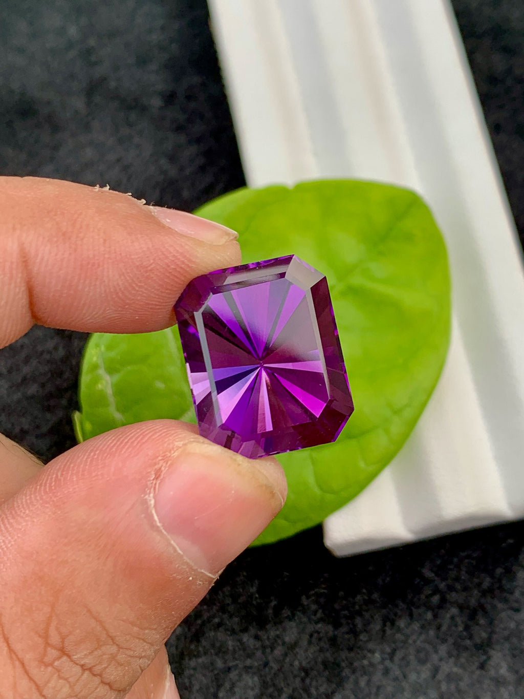 Deep Purple Amethyst Gemstone: Custom Cut Flawless Loose Gem (23CT)