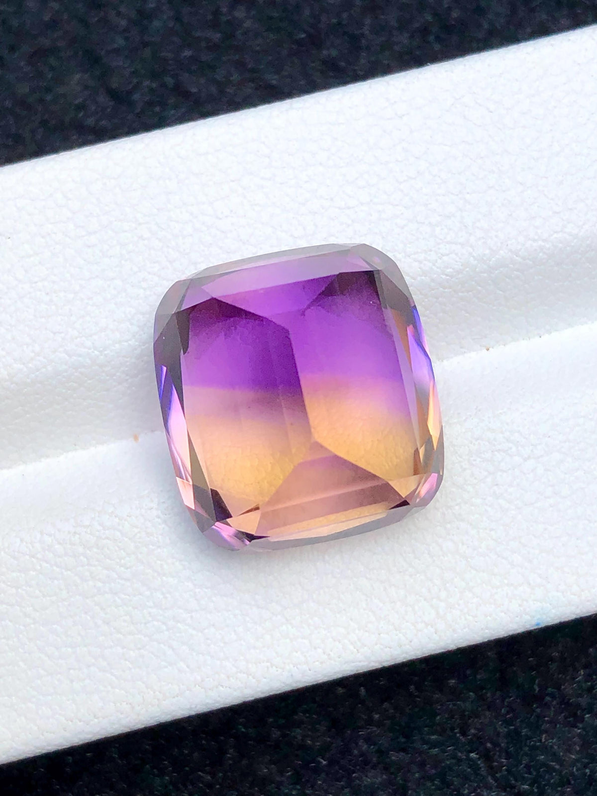 Bi-Color Ametrine 17.80 Cushion Cut – Gemstone from Brazil