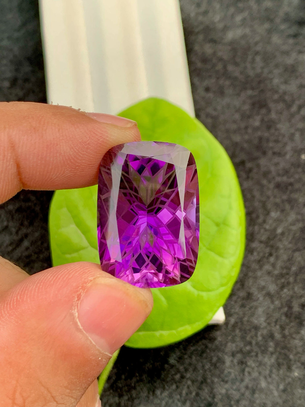 Precision Flower Cut Amethyst Loose Gemstone Big Size - 31.25 Carats