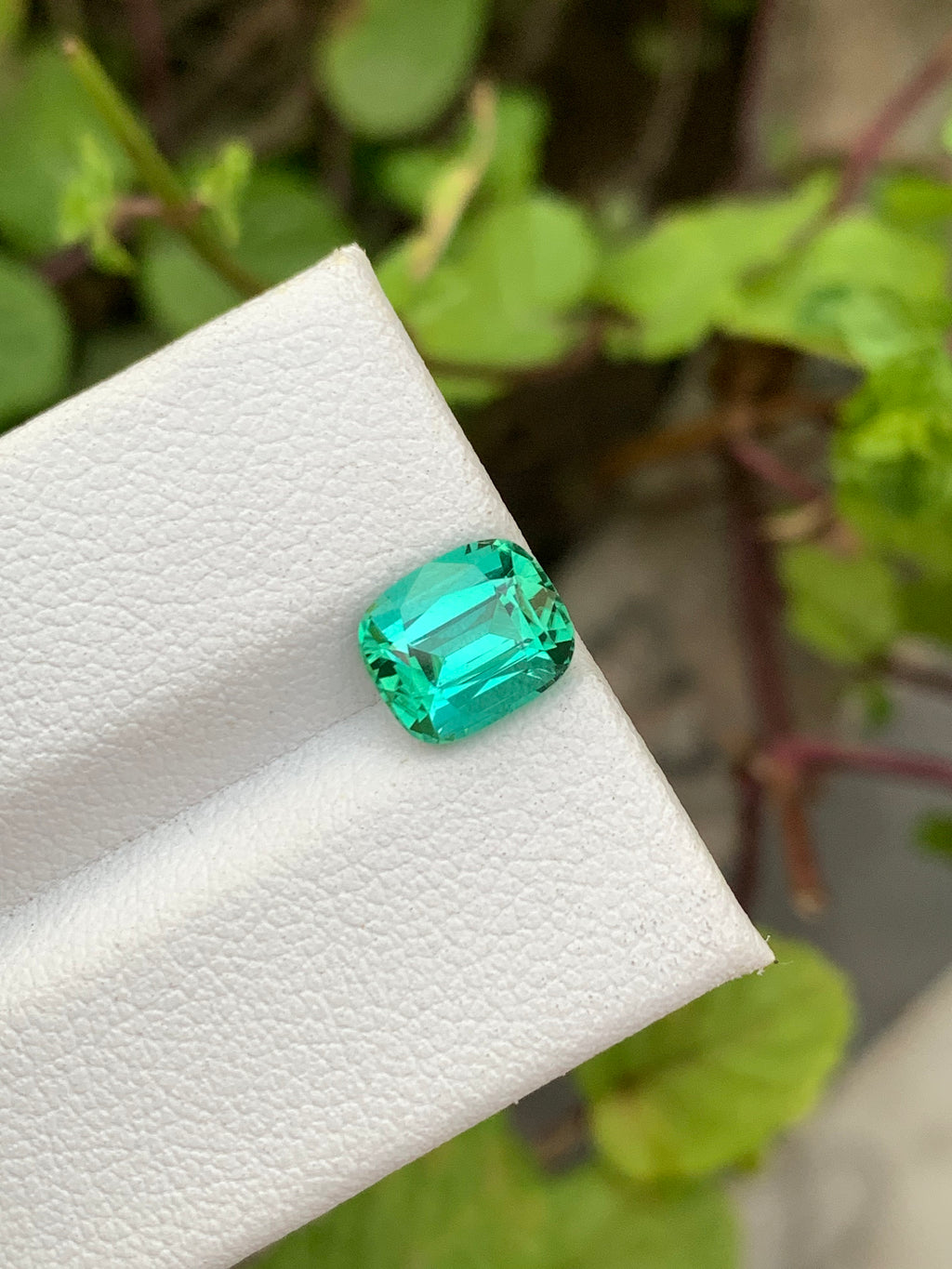 Natural Blue-Green Tourmaline Gemstone: Cushion Cut, 2.00 Carat