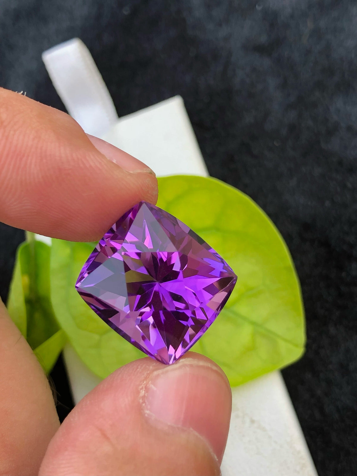 Fancy Cut Natural Amethyst Gemstone: Purple Ring Stone, 17.30 CT