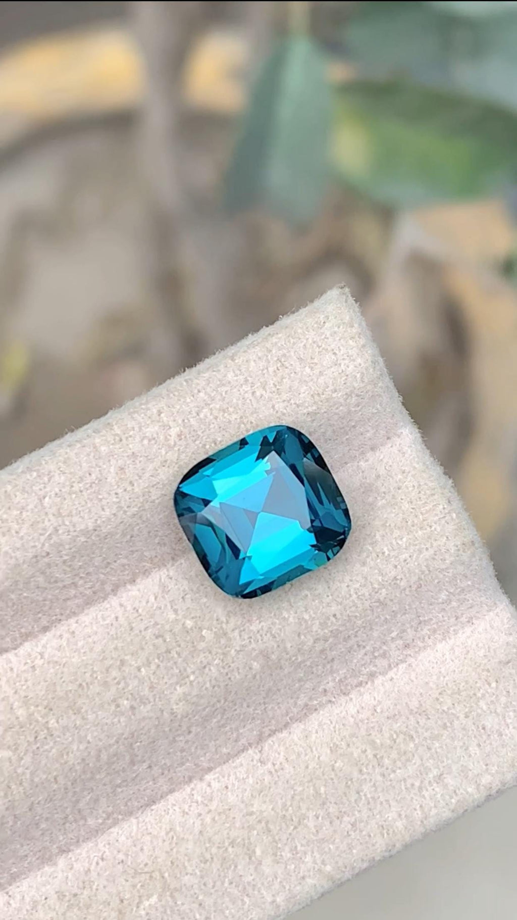Ink Blue Tourmaline Stone: 4.40 CT Faceted Cushion Gemstone