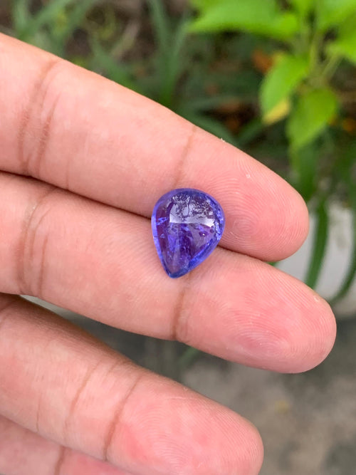 AAA Tanzanite Cabochon: 7.59 Carat Loose Gemstone, December Birthstone