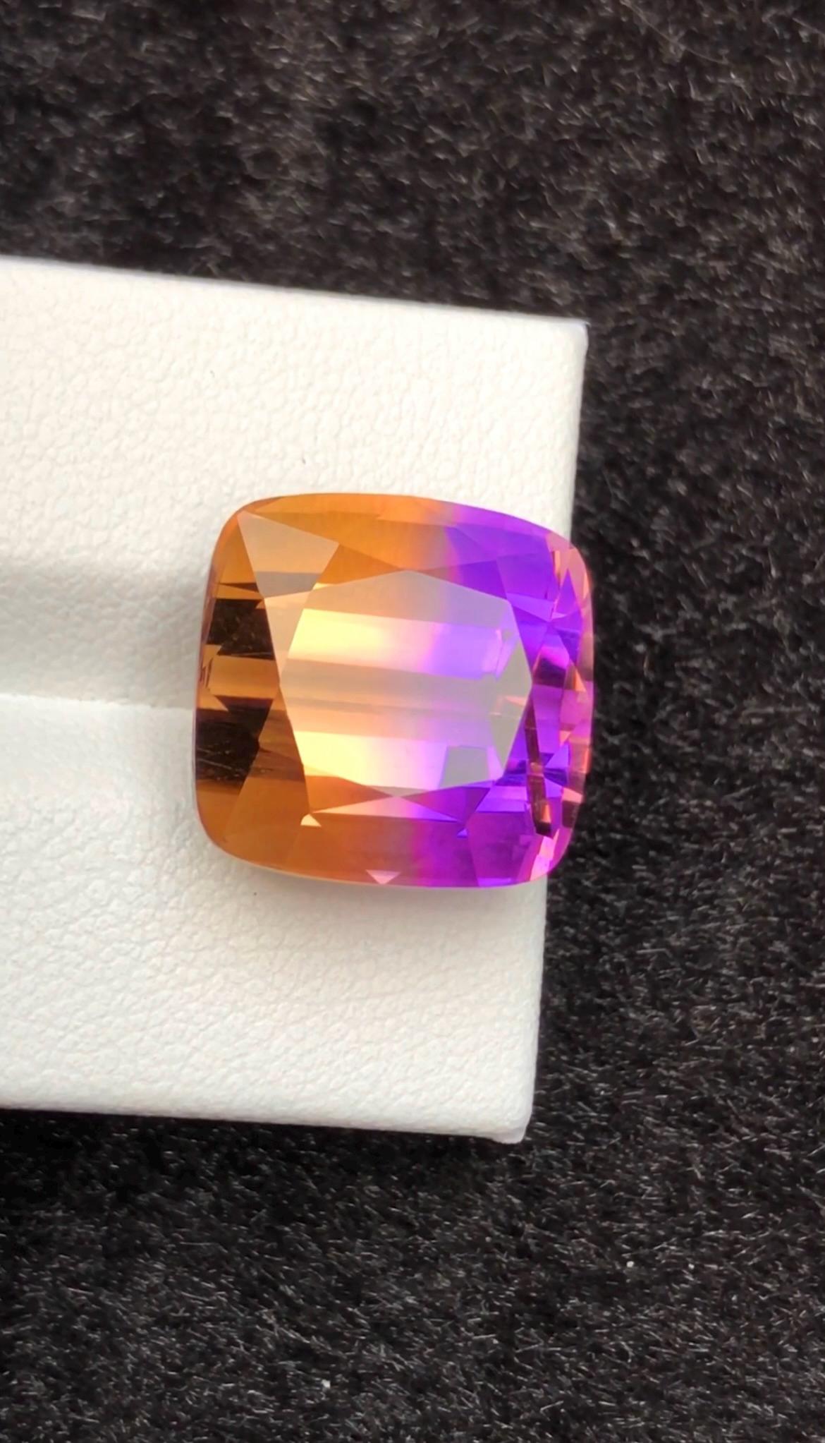 Bi-Color Ametrine 17.25ct Cushion Cut – Gemstone from Brazil