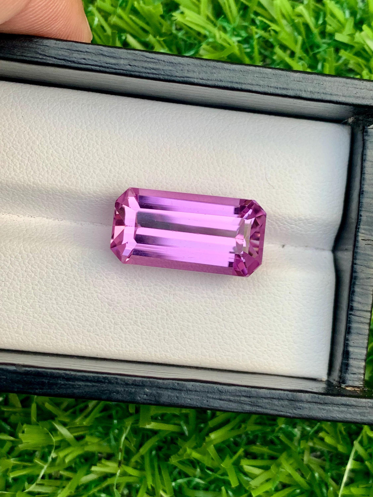 Deep Pink Kunzite Gemstone: 18.80 CT Emerald Cut, Afghanistan