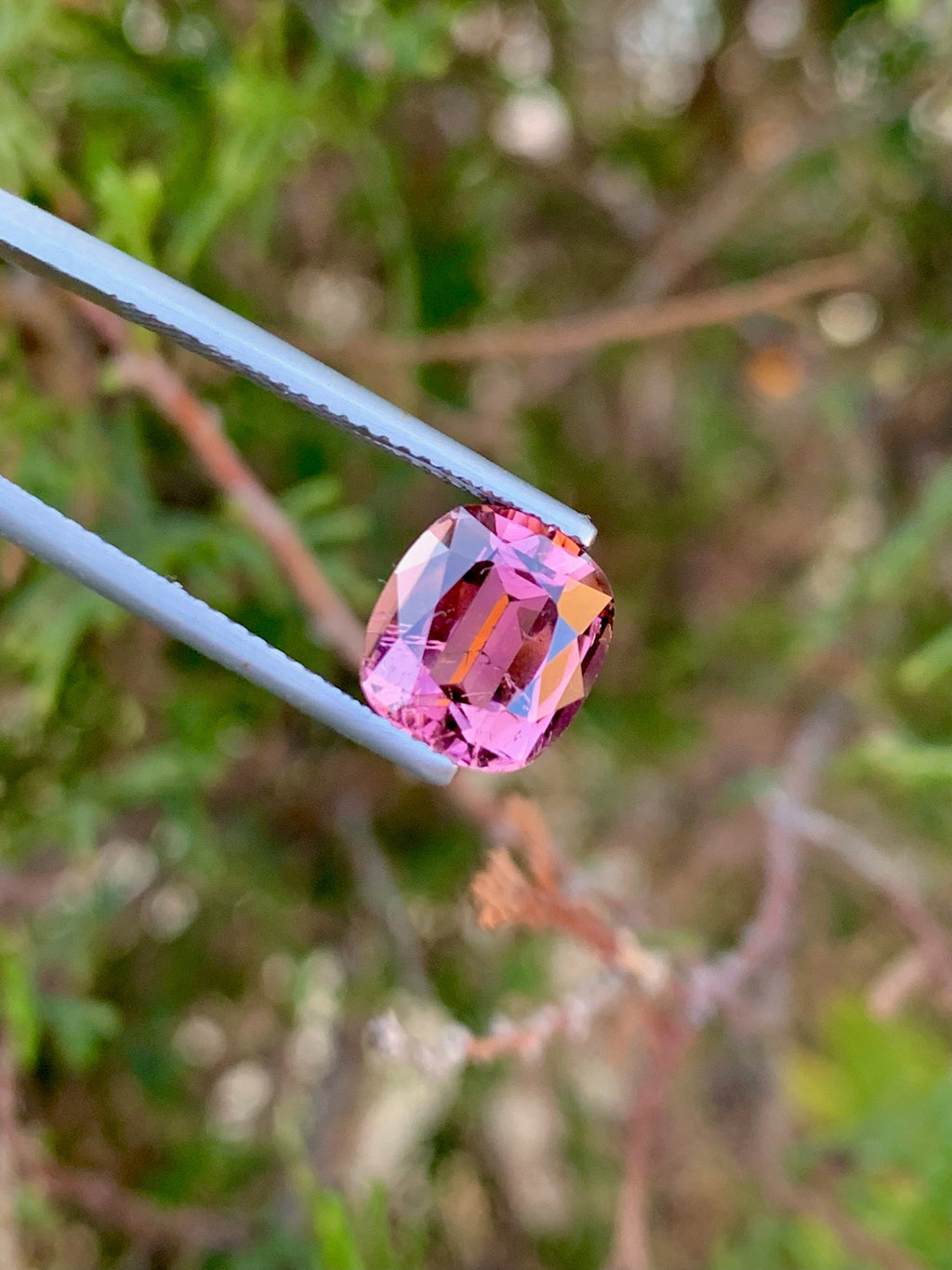 Faceted Pink Tourmaline Gemstone: Loose Cushion Cut, 3.30 CT