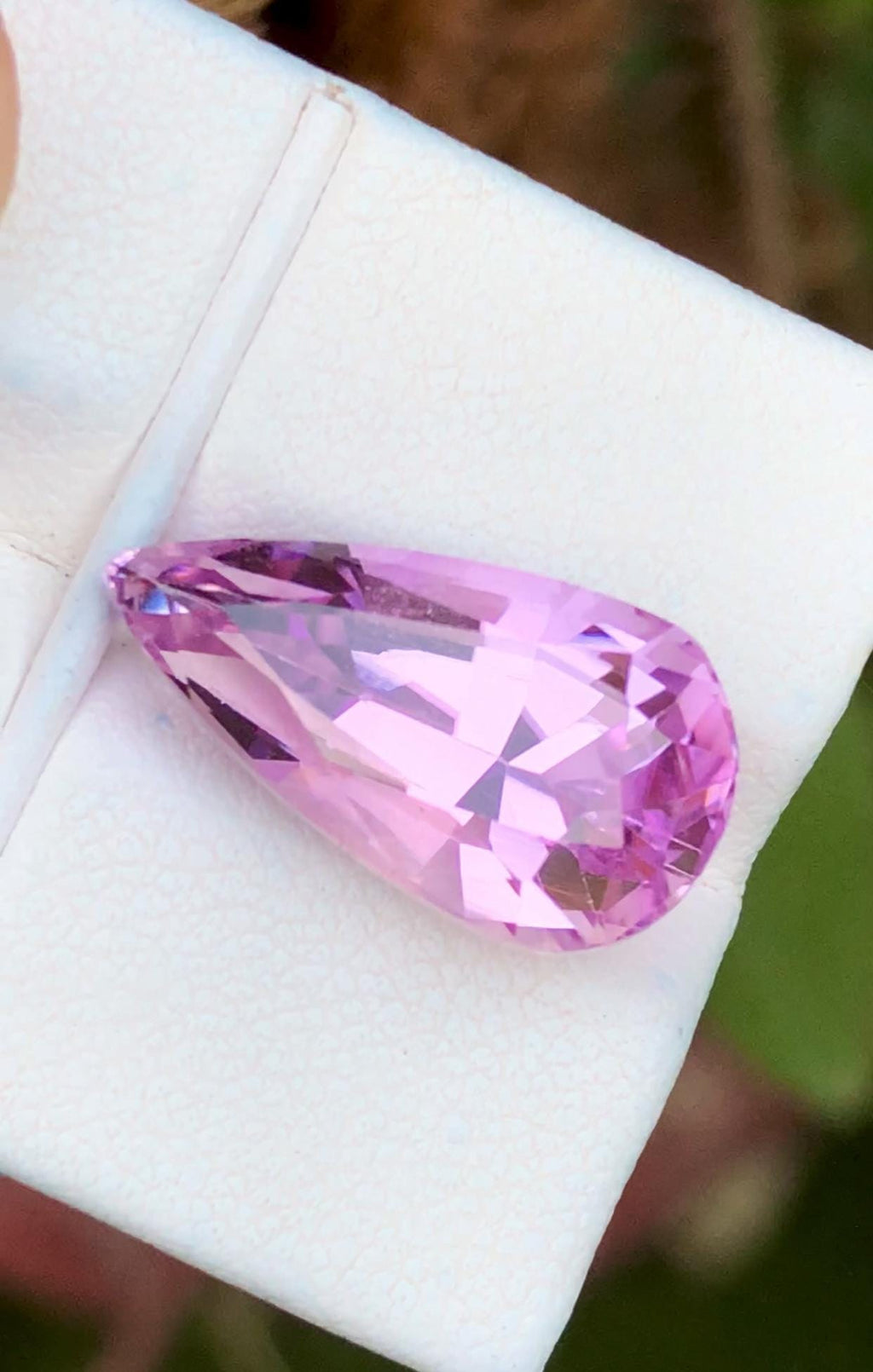 Pink Kunzite Gemstone: 12.05 CT Pear Shape, Afghanistan