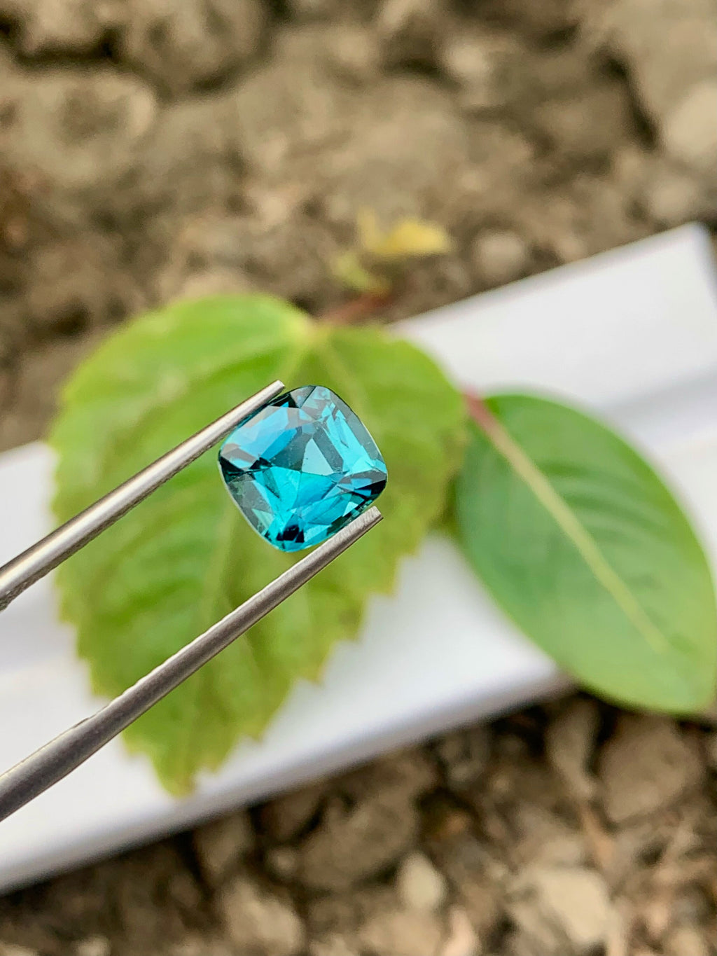 Ink Blue Tourmaline Gemstone: Natural Cushion Cut, 1.70 Cts