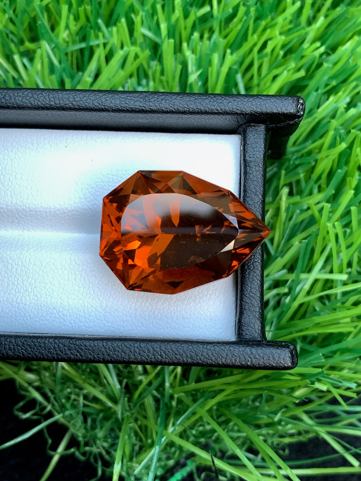 Mahogany Orange Citrine Gemstone: Natural Pear Cut, 33 CT