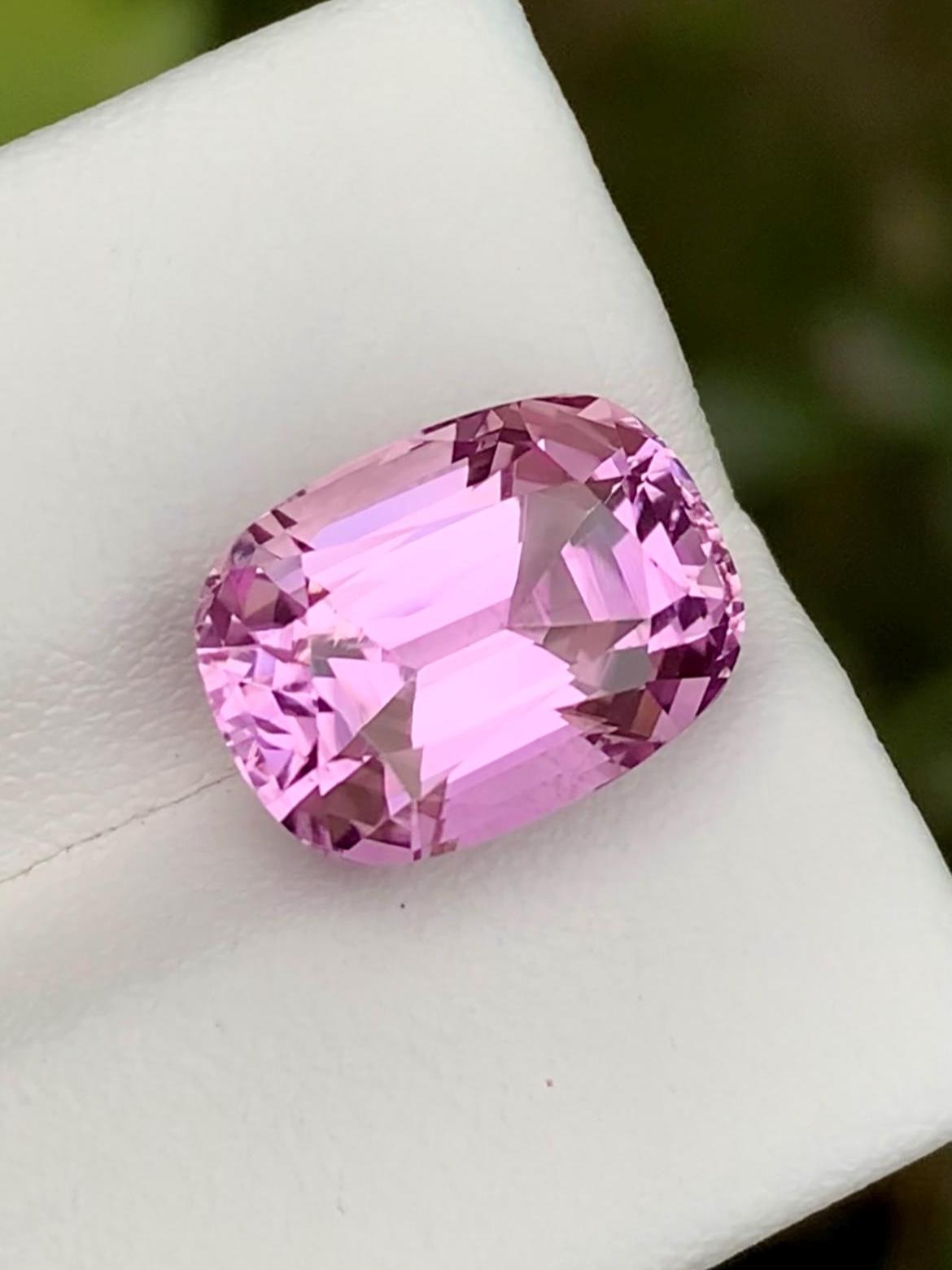 Pink Kunzite Gemstone: 8.05CT Faceted Emerald Cut From Nuristan Afghanistan