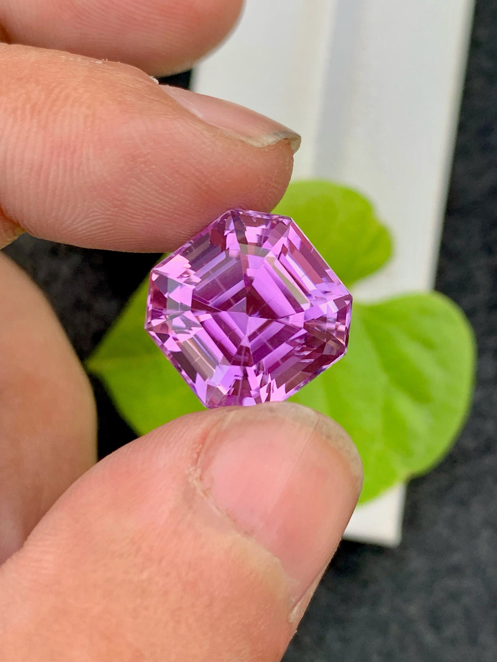 Deep Pink Kunzite Gemstone: 16.70 CT Flawless Ascher Cut