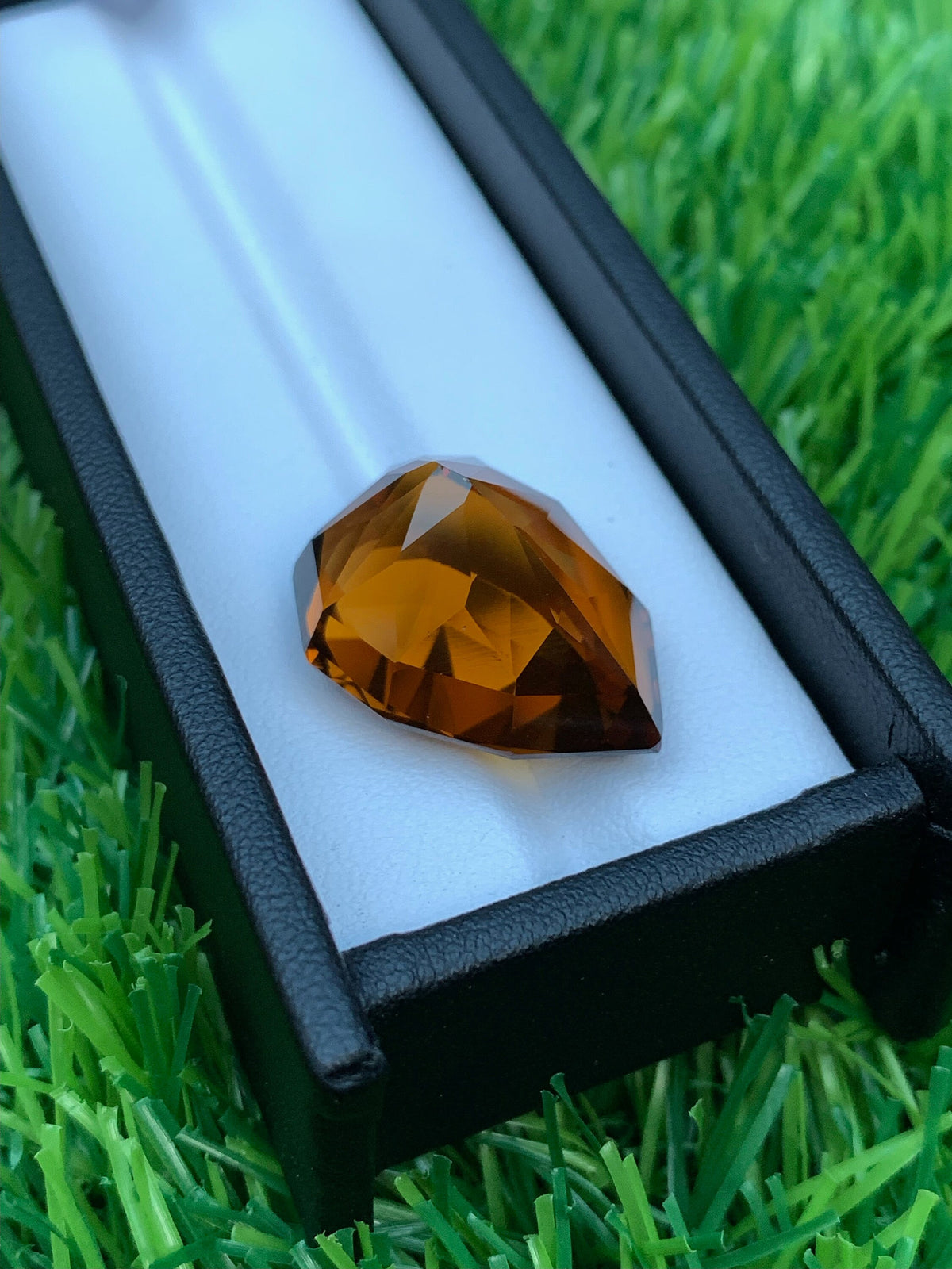 Mahogany Orange Citrine Gemstone: Natural Pear Cut, 33 CT