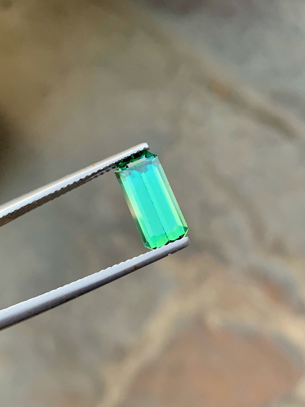 Emerald Cut Blue Green Tourmaline Gemstone: 2.90 CT, Afghanistan Origin