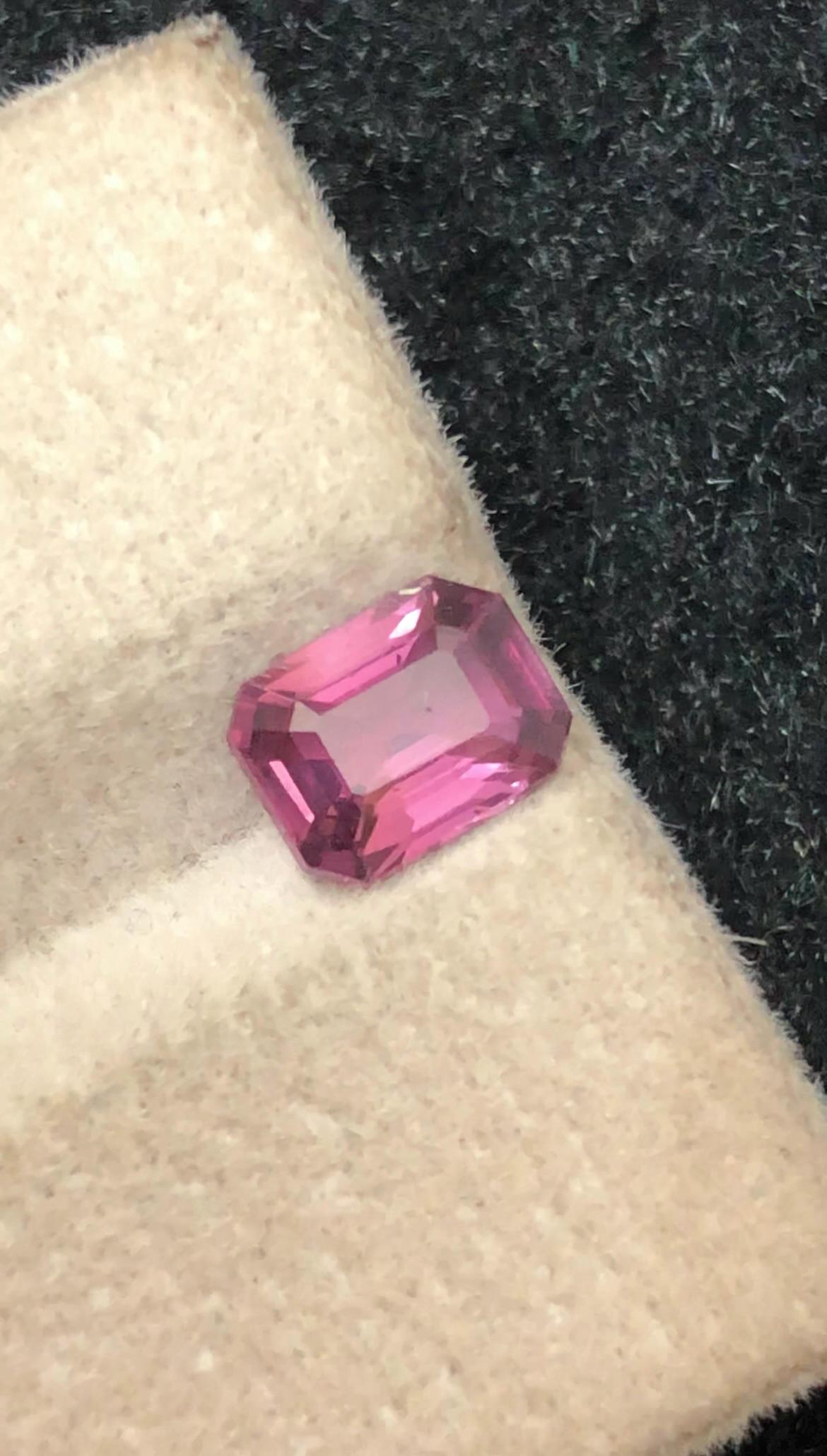 Padparadscha Sapphire 1.13 ct Emerald Cut , Madagascar — Certified Orangey-Pink