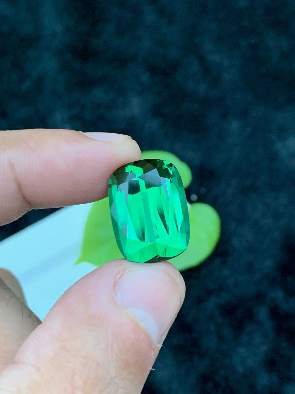 Green Tourmaline Gemstone: 17.75CT Faceted Cushion Cut, Afghanistan Origin