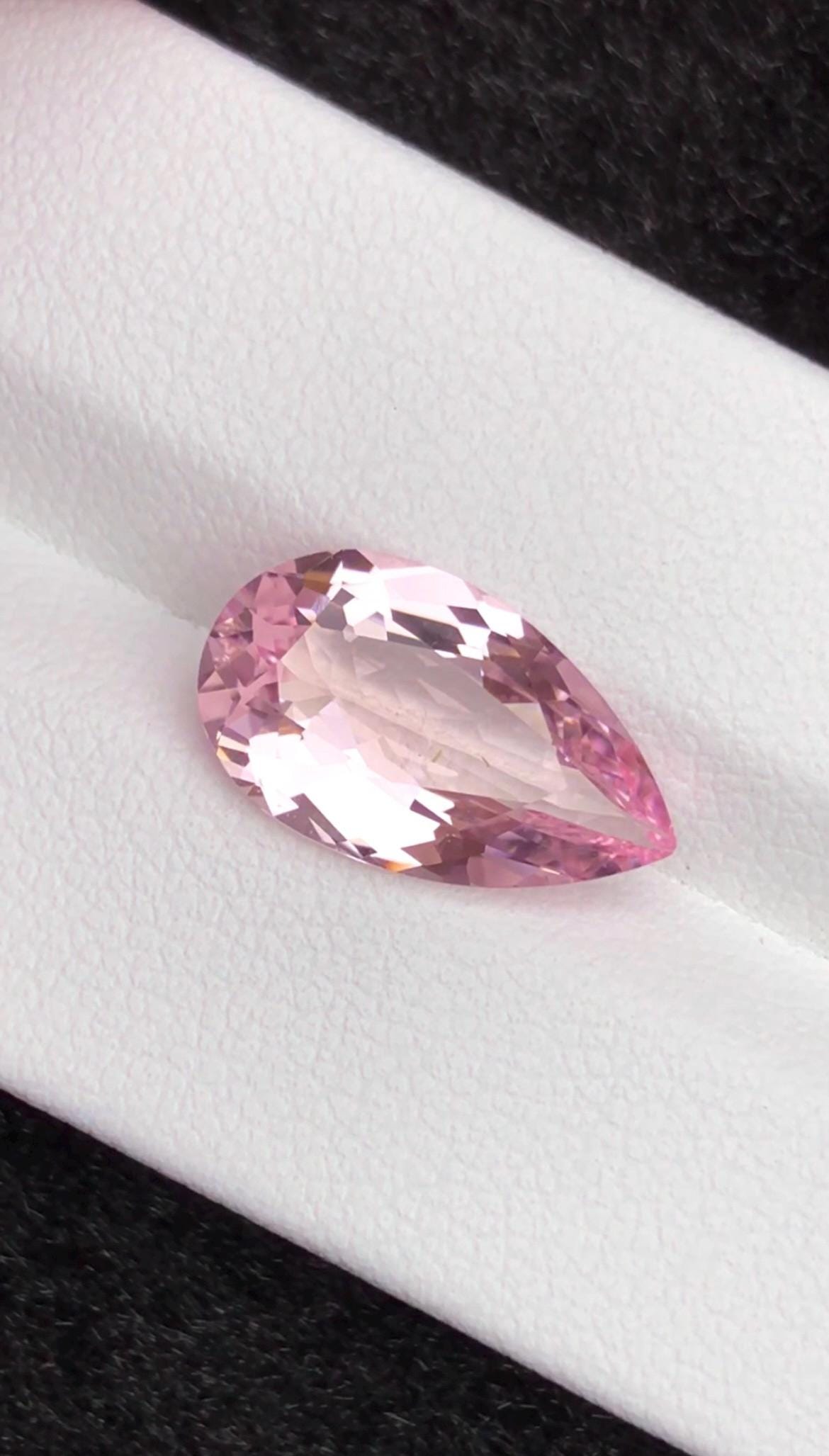 Pink Morganite 4.45 ct Pear Cut – From Pakistan