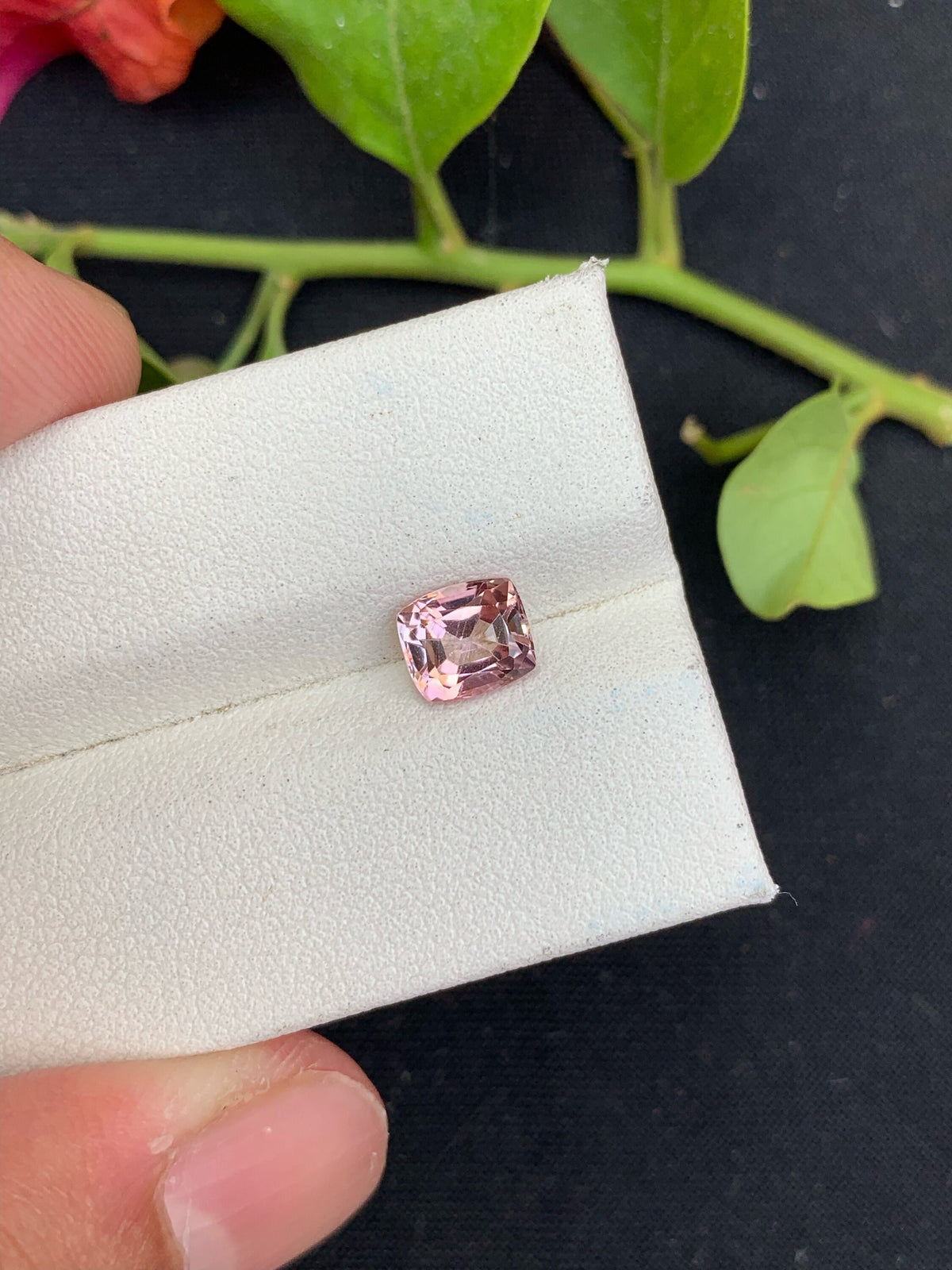 Pink Tourmaline Gemstone: 1.5 Carat Cushion Cut Loose Gem
