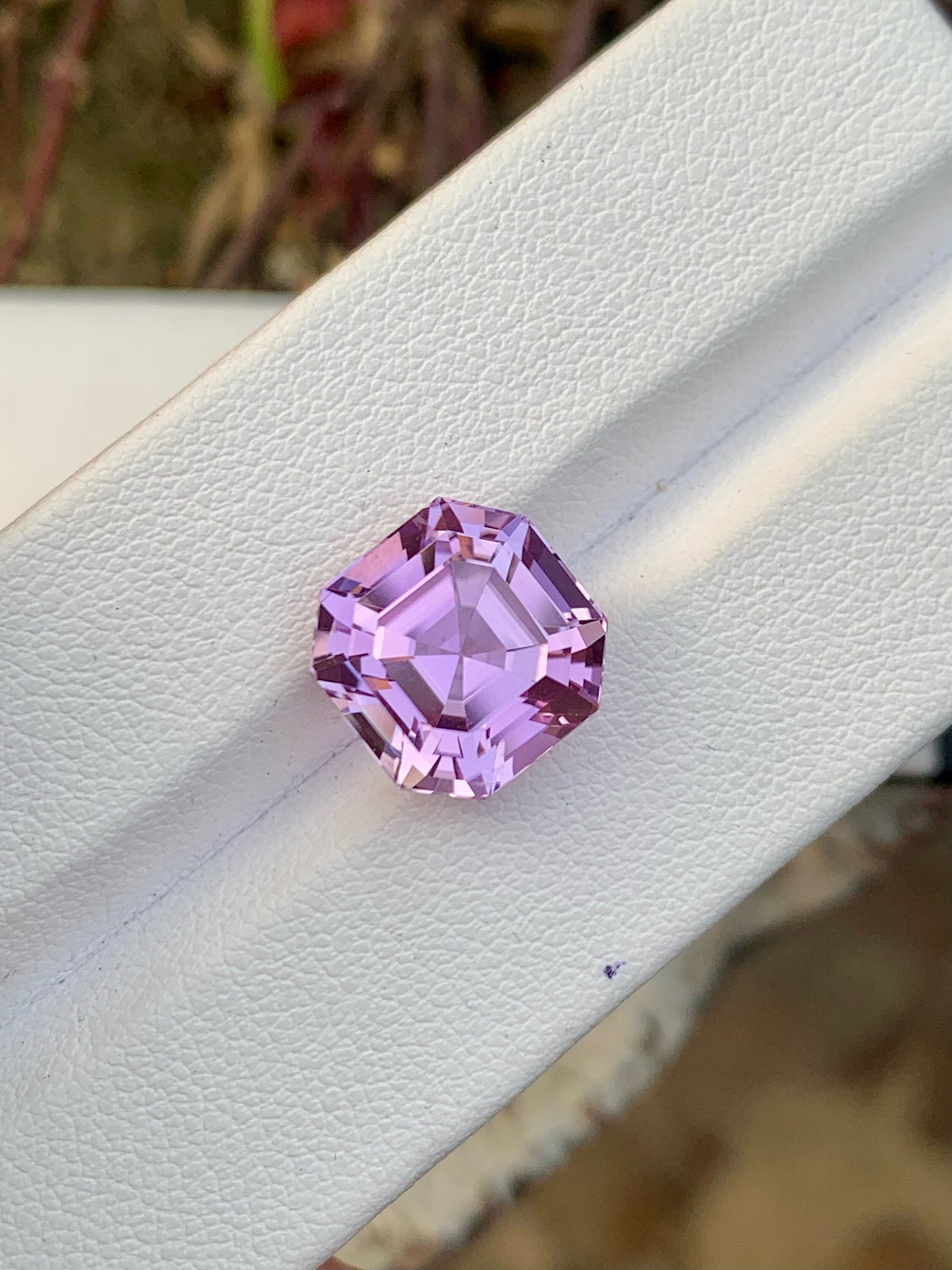Lilac Kunzite Stone For Jewelry, Faceted Pink Kunzite Gemstone, 8.45 CT