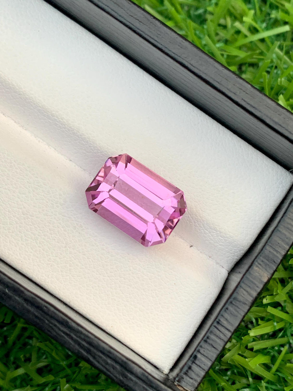 Vivid Pink Kunzite Gemstone: 11.10 Carat Emerald Cut Spodumene, Afghanistan