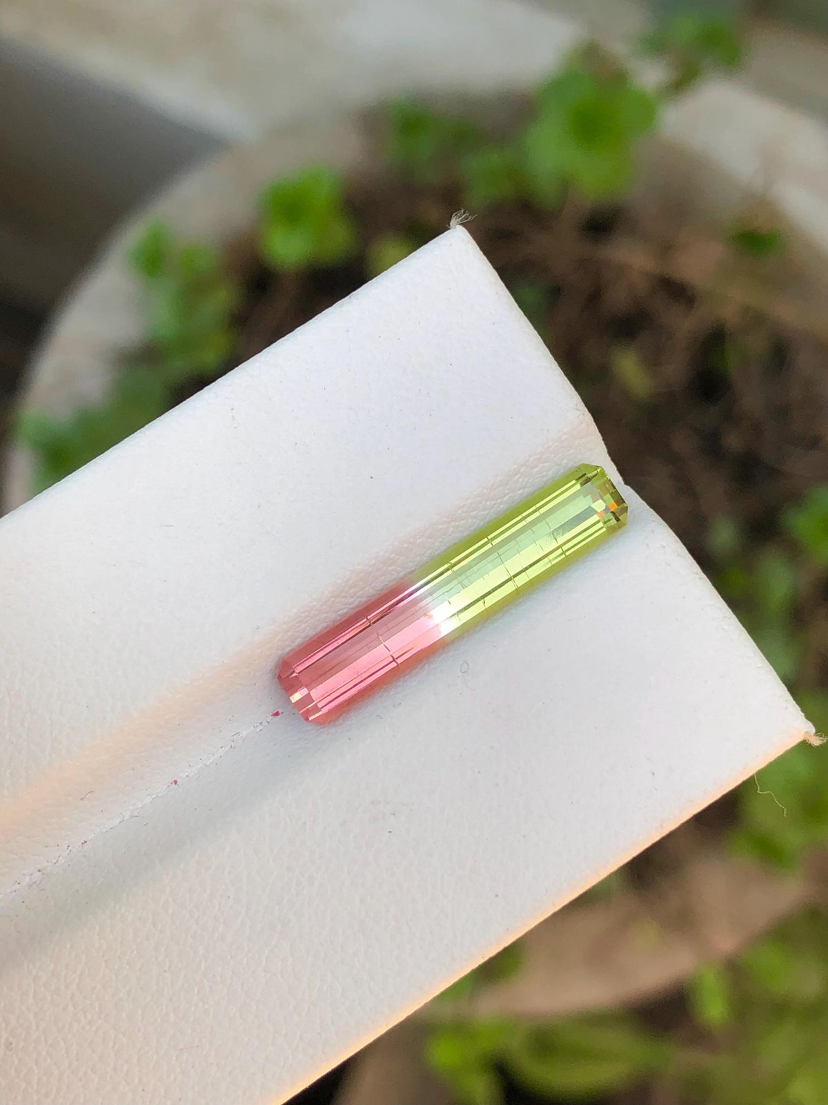 Watermelon Tourmaline Gemstone: Emerald Cut Bi-Color Jewelry Stone, 4.30 CT