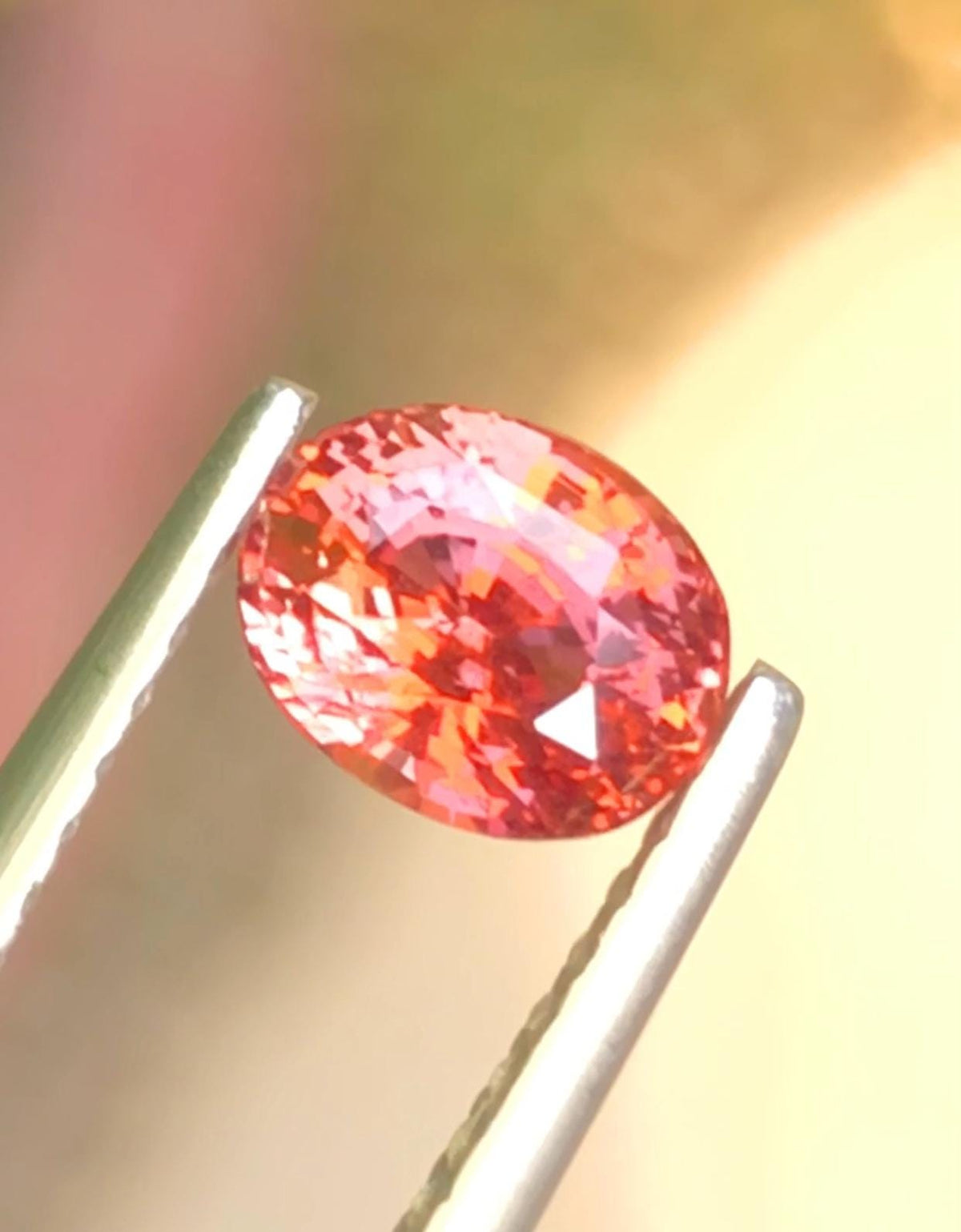 GRS Certified Padparadscha Sapphire 1 ct Oval Cut – Lively Orange-Pink Glow With Certificate