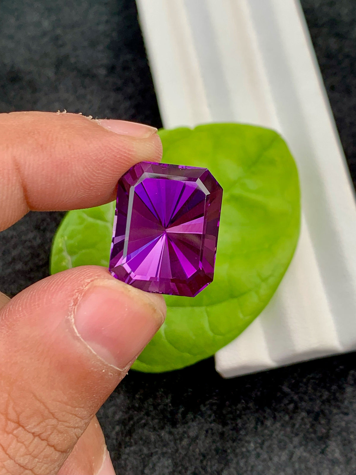 Deep Purple Amethyst Gemstone: Custom Cut Flawless Loose Gem (23CT)