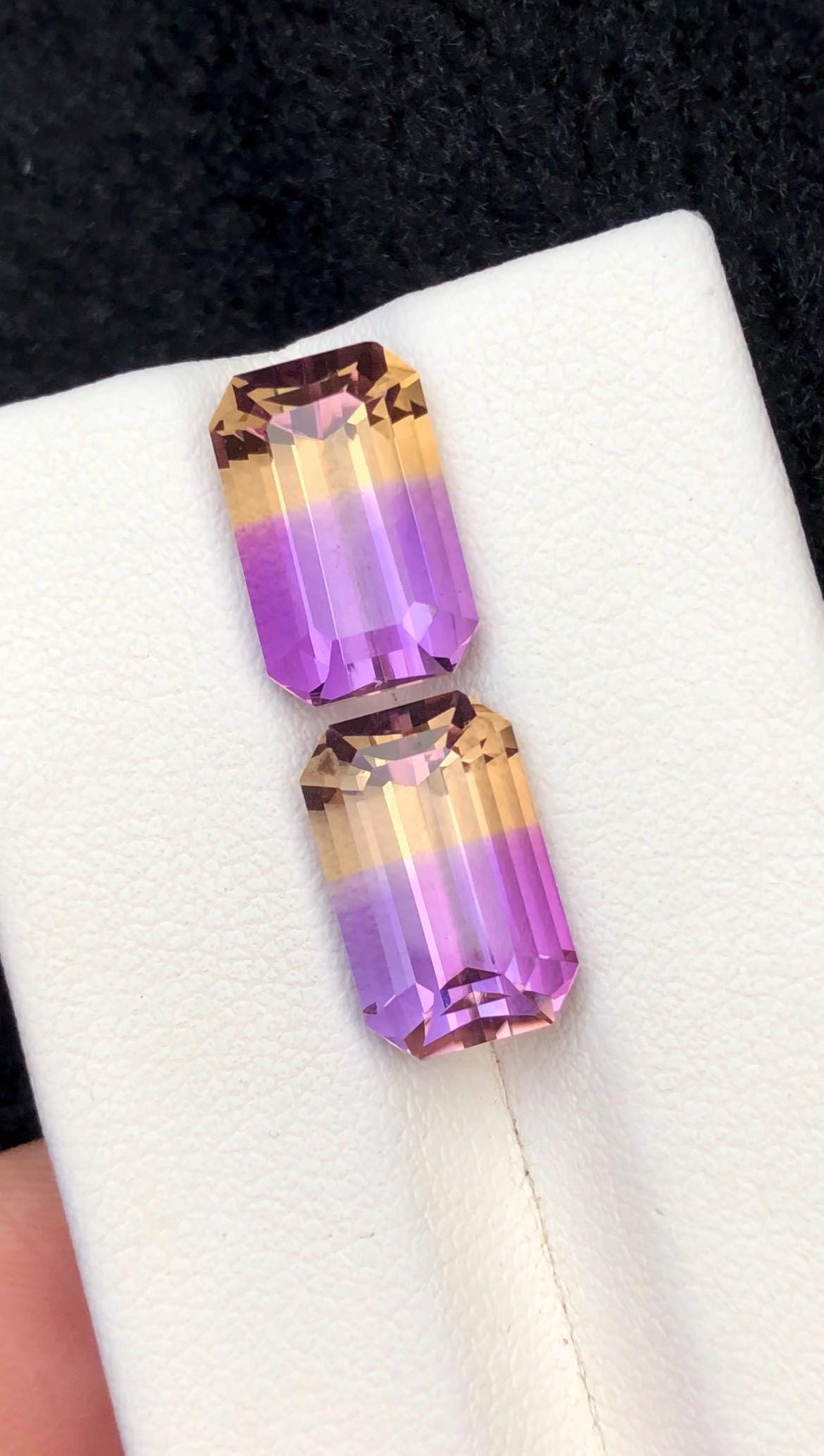 Ametrine 9.35ct Emerald Cut • Bi-Color Gemstone from Brazil