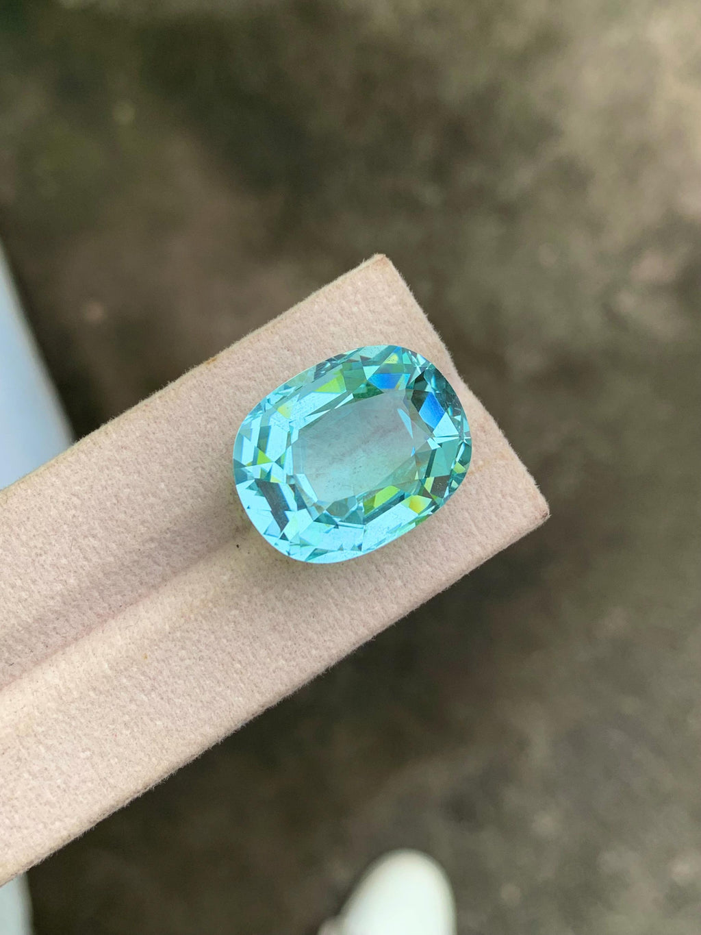 31.69 Carat Aquamarine Gemstone: Cushion Cut, Blue Beryl From Brazil