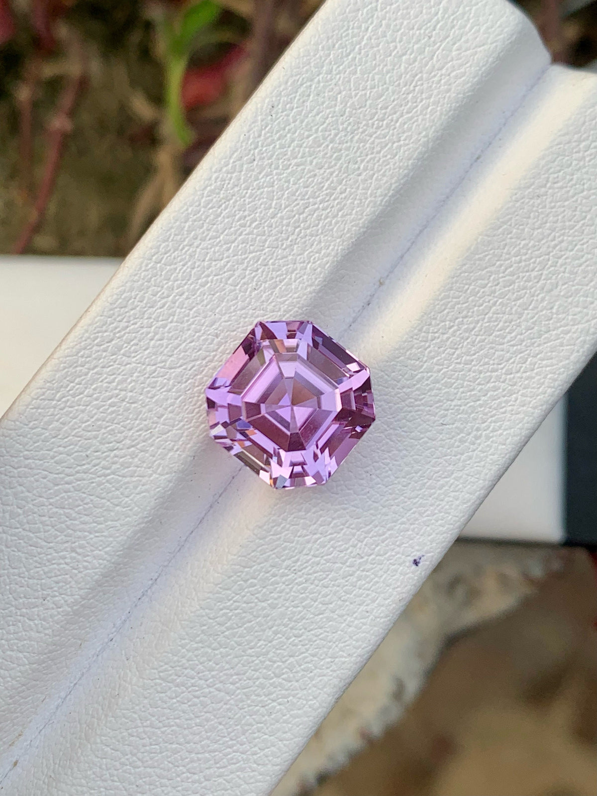 Lilac Kunzite Stone For Jewelry, Faceted Pink Kunzite Gemstone, 8.45 CT