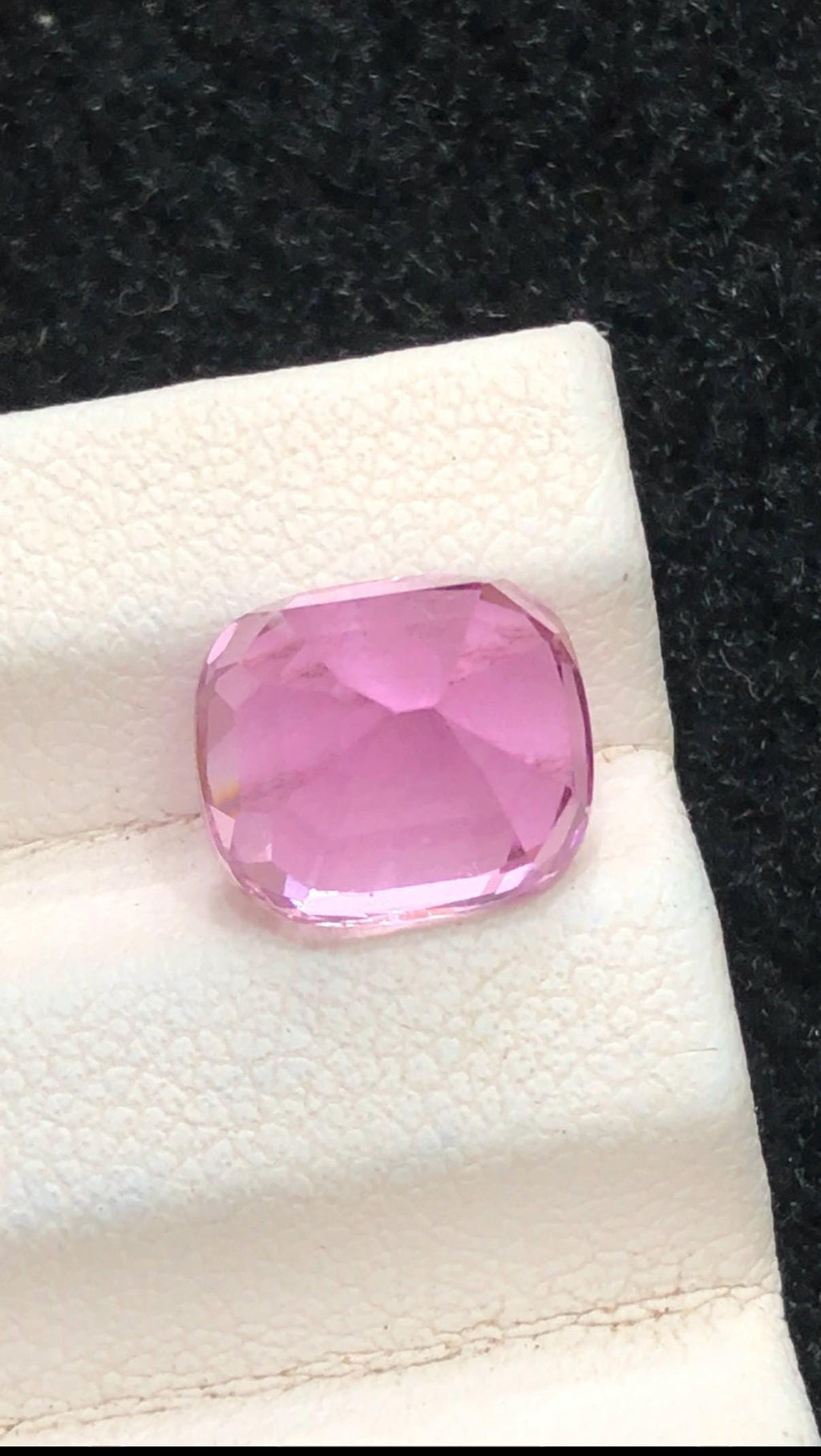 Pink Kunzite 4.45ct Cushion Cut Gemstone from Afghanistan – Elegant Pastel Pink Sparkling Gem