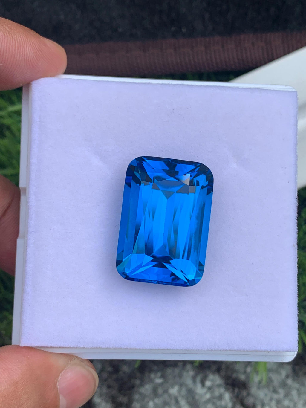 Electric Blue Topaz Gemstone: 49.50 CT Cushion Cut, Loupe Clean