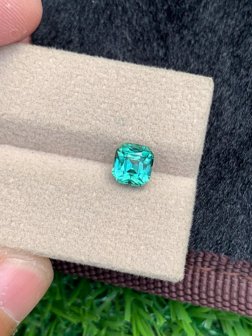 1.70 CT Cushion Cut Lagoon Tourmaline Gemstone: Afghanistan Origin