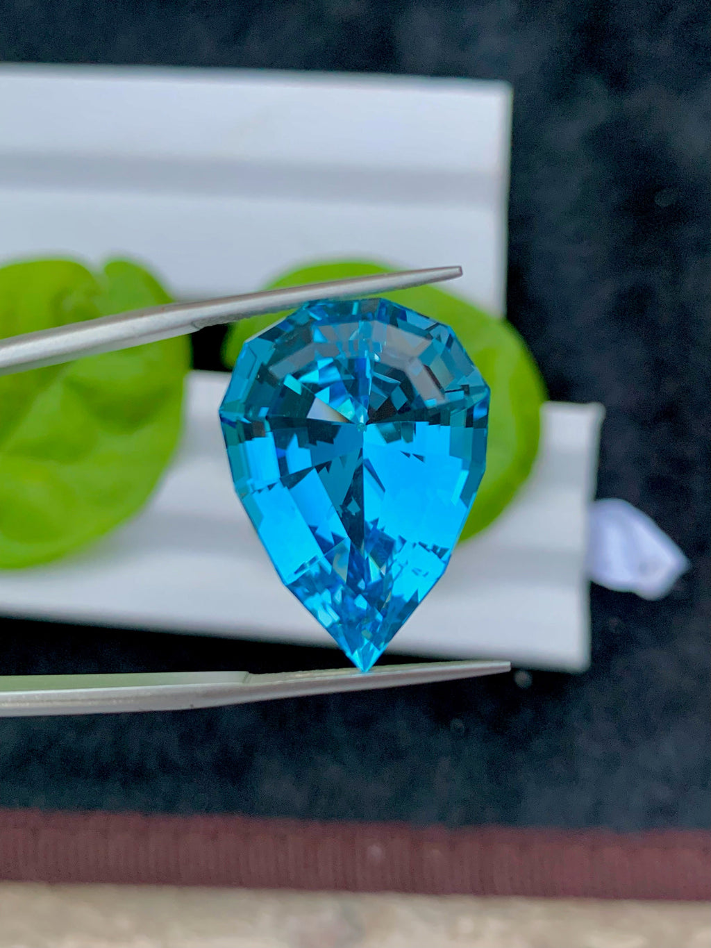 Pear Cut Swiss Blue Topaz Loose Gemstone, 36.45 CT