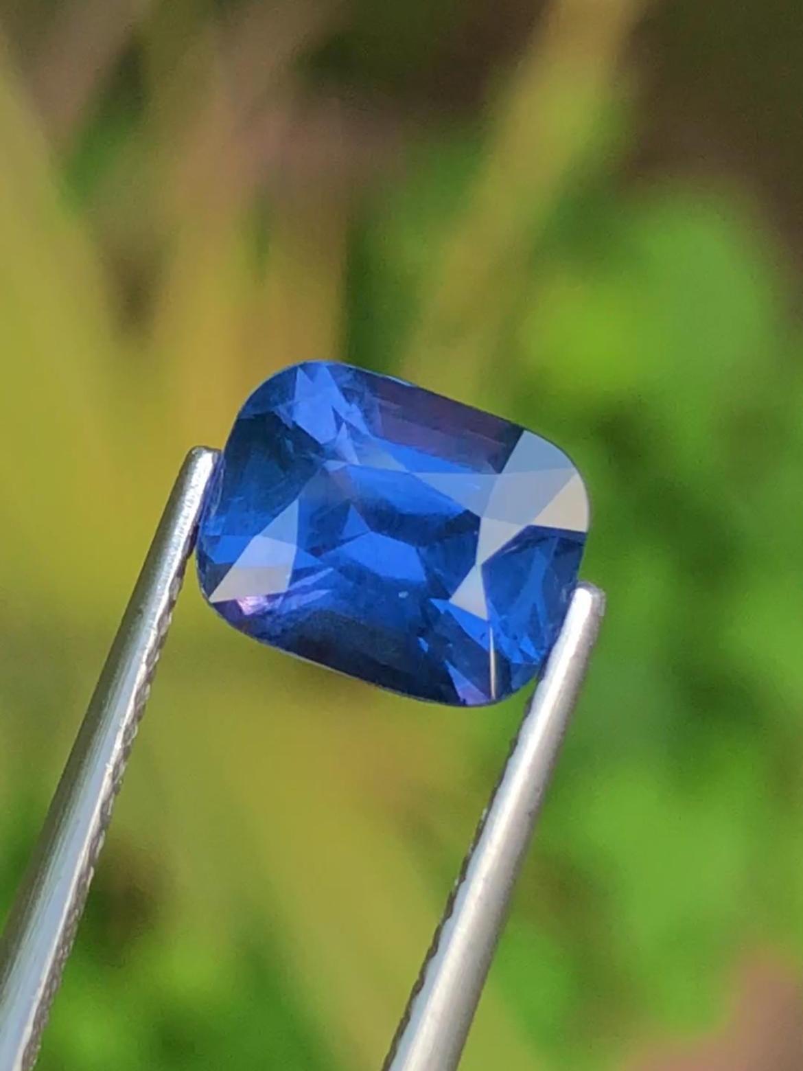 Blue Sapphire 2.15 Carat , Cushion cut From Ceylon Sri Lanka