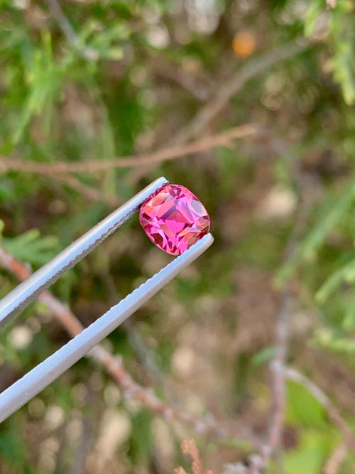 1.75CT Pink Tourmaline Gemstone: Cushion Cut, Afghan Origin